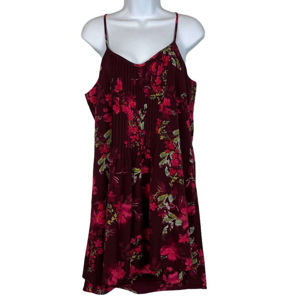 SANCTUARY Floral Burgundy & Red Dress Size Med H98